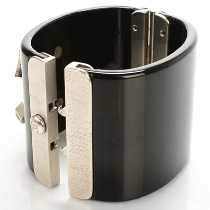 Chanel Resin Crystal CC Cuff Black 5 of 5