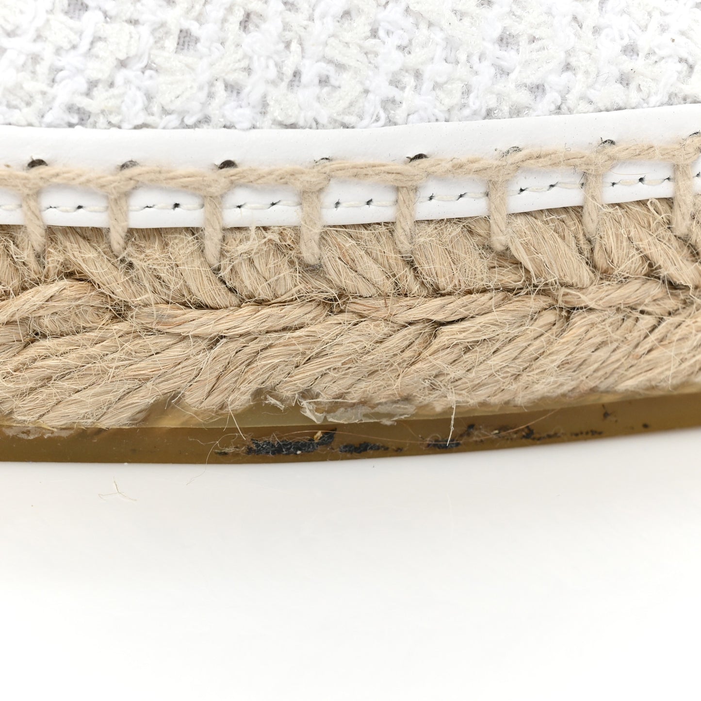 Tweed Grosgrain CC Espadrilles 36 White Black