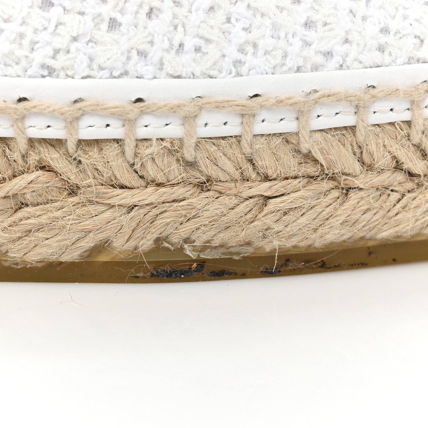 Chanel Tweed Grosgrain CC Espadrilles 36 White Black 10 of 11