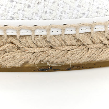 Chanel Tweed Grosgrain CC Espadrilles 36 White Black 10 of 11