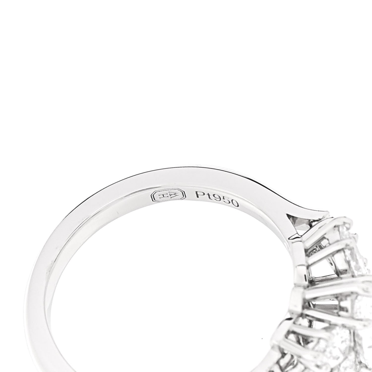 Harry Winston Platinum Diamond .57ct Pear Cluster Engagement Ring 47 4.25 5 of 6