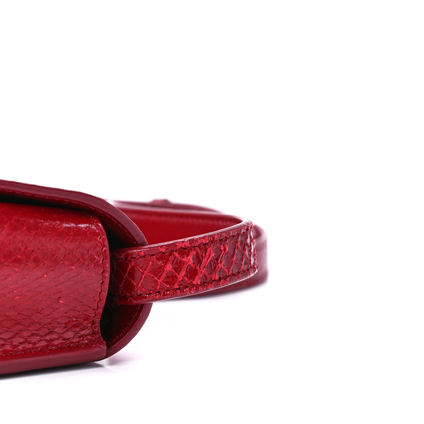 Snakeskin Small Kaia Satchel Peach Red