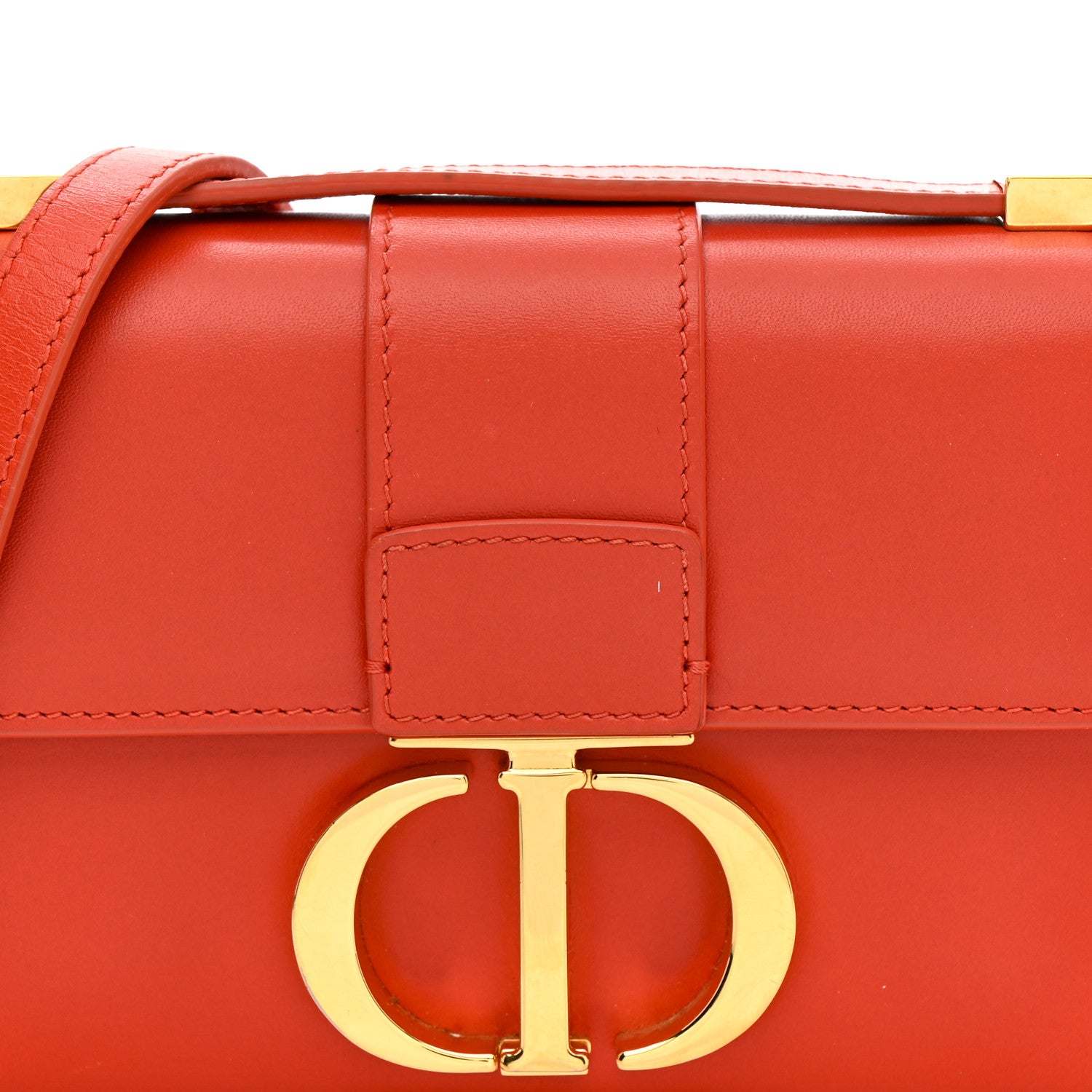 Christian Dior Smooth Calfskin Micro 30 Montaigne Flap Bag Orange 7 of 15