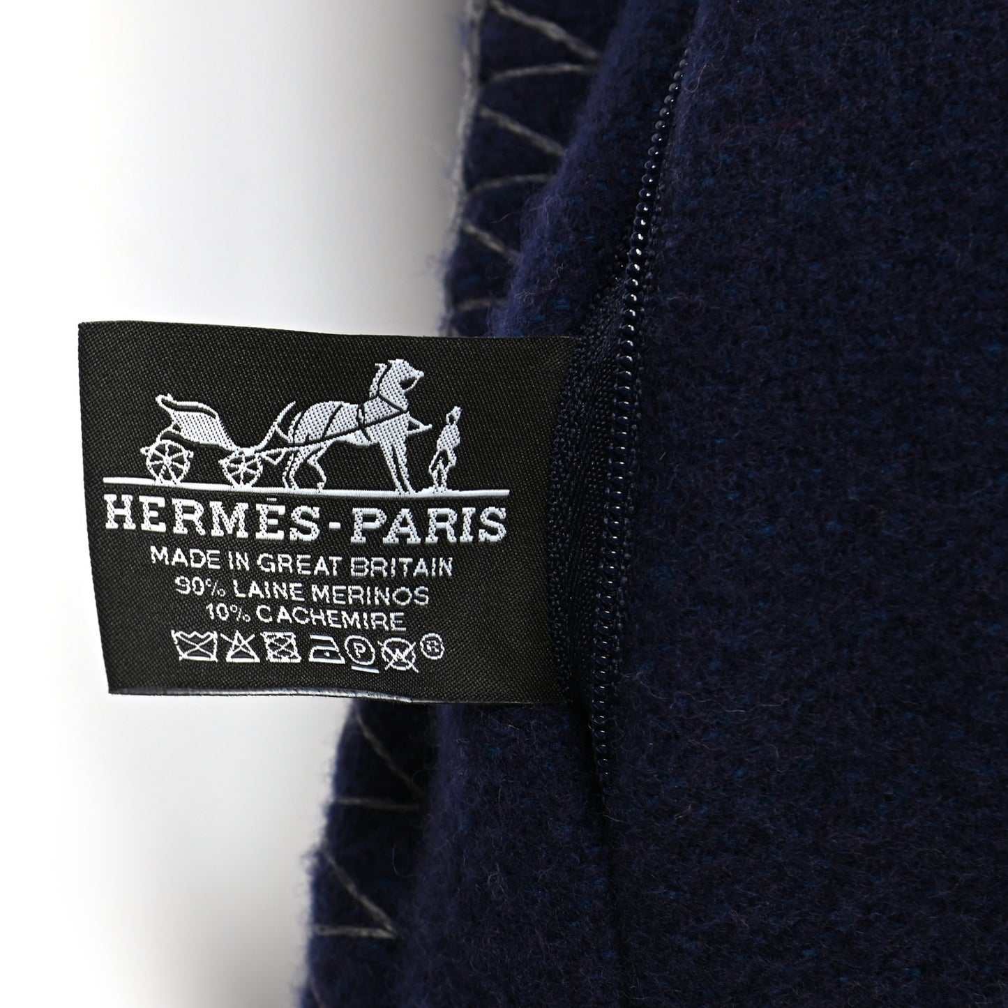 Wool Cashmere Casaque H Pillow Marine Acier