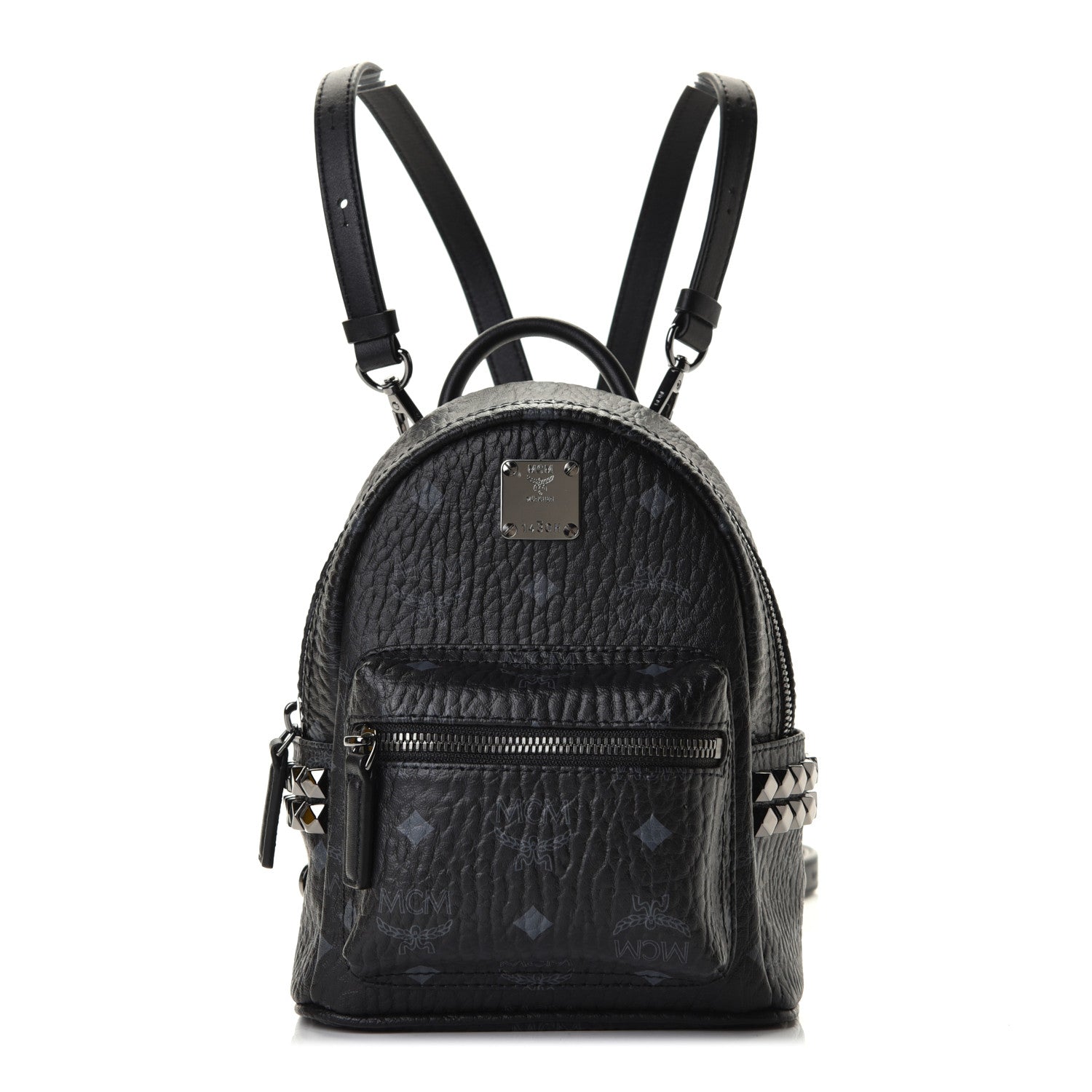 MCM Visetos Side Stud X-Mini Stark Bebe Boo Backpack Black 1 of 4