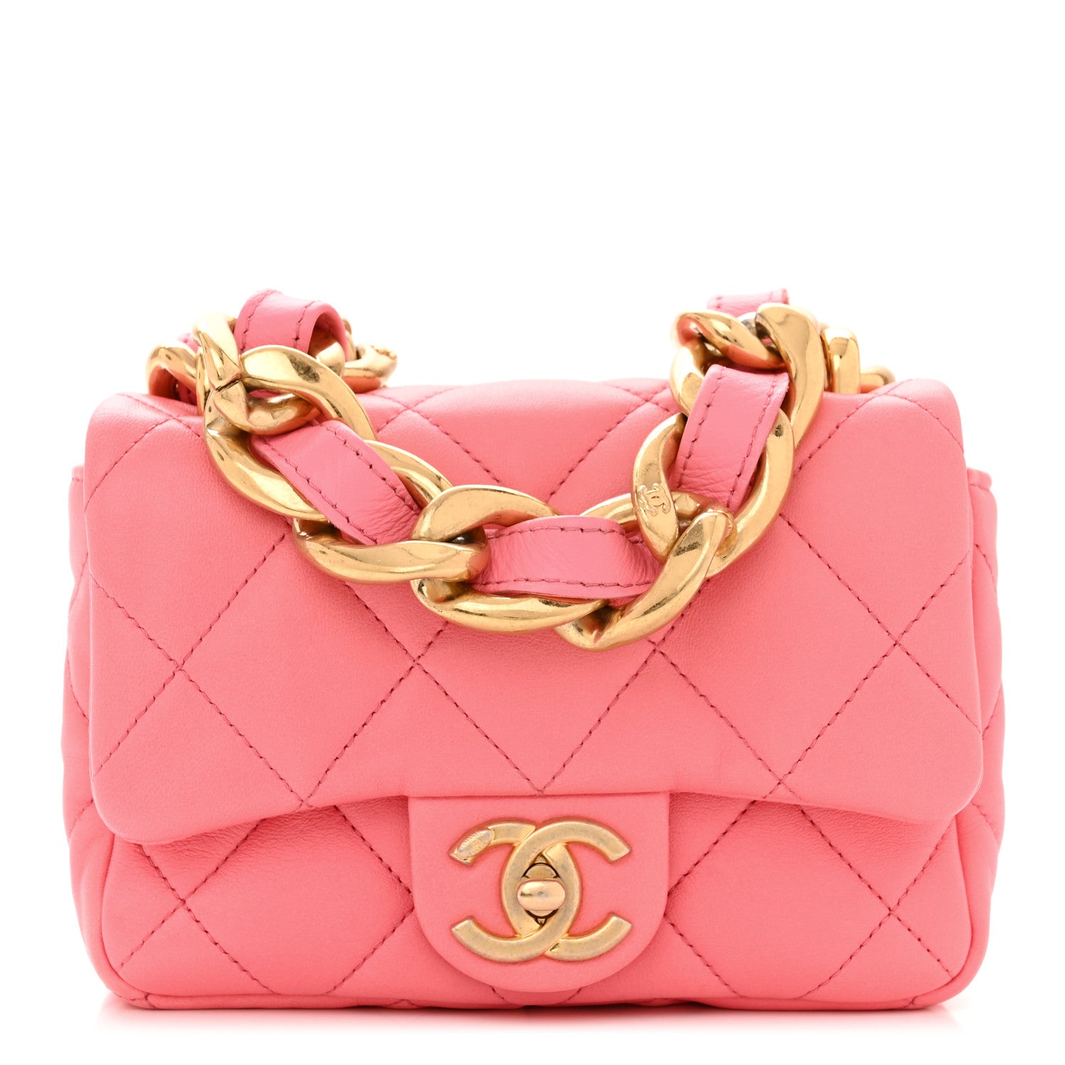 Chanel Lambskin Quilted Mini Funky Town Flap Pink 1 of 10