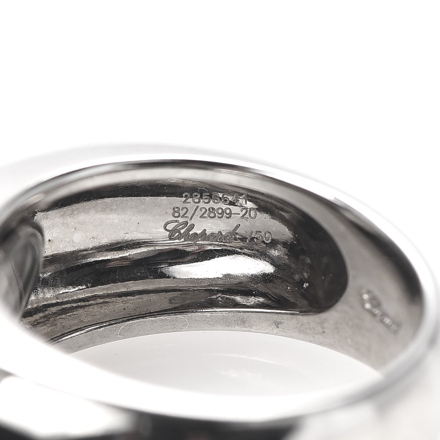 18K White Gold Happy Diamonds Love Heart Band Ring 50 5.5