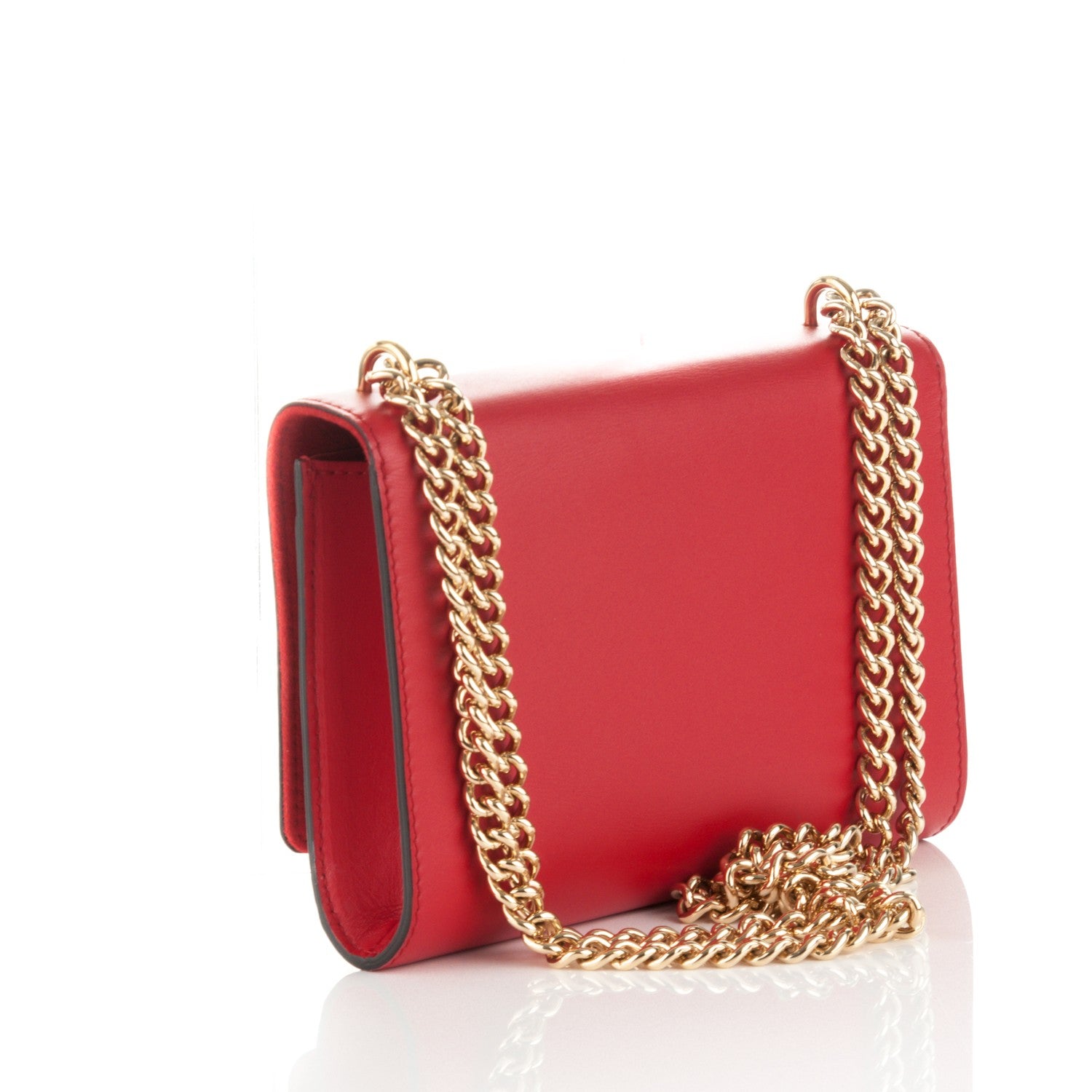 Louis Vuitton Calfskin Chain Louise MM Red 3 of 6