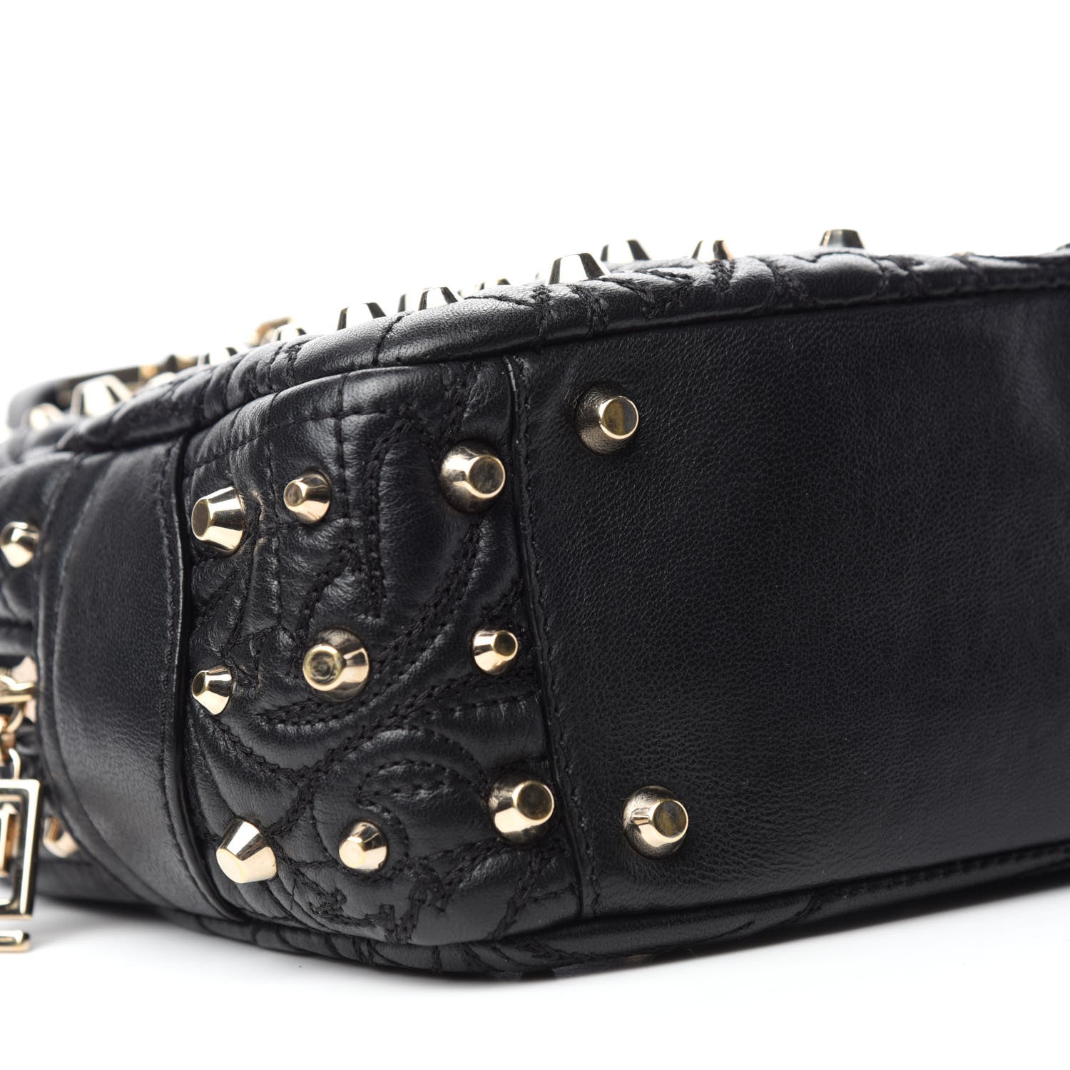 Versace Nappa Barocco Quilted Studded Vanitas Demetra Black 6 of 9