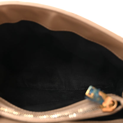 Saint Laurent Calfskin Y Quilted Monogram Small Loulou Chain Satchel Dark Beige 5 of 9