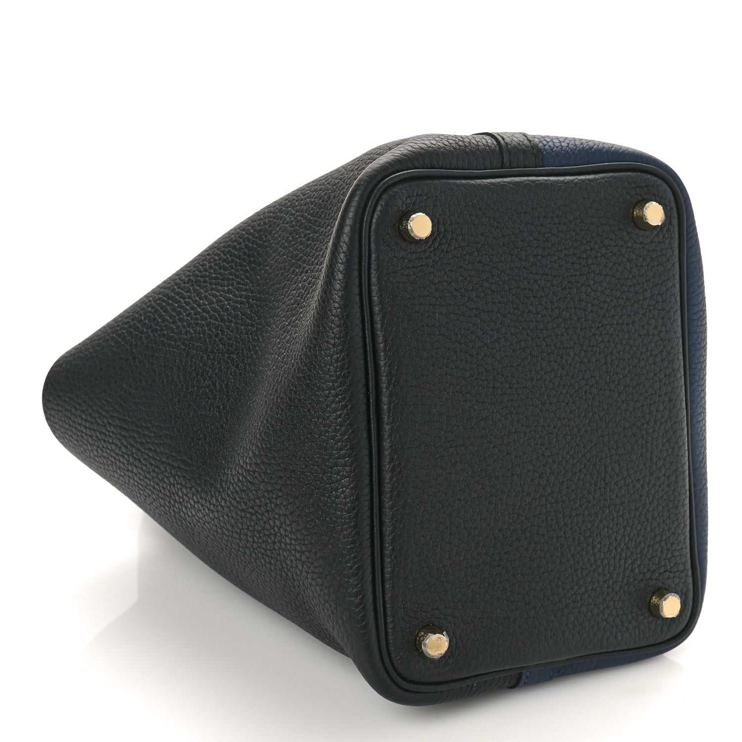 Hermes Taurillon Clemence Casaque Picotin Lock 18 PM Bleu Nuit Black Blue Frida 4 of 8