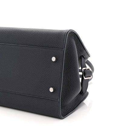 The Row Grained Calfskin Margaux Shoulder 12 Dark Navy 16 of 17