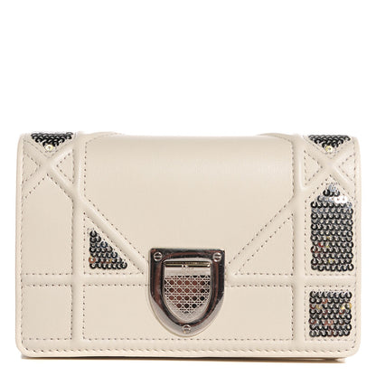 Christian Dior Lambskin Sequin Baby Diorama Flap Bag White 1 of 7