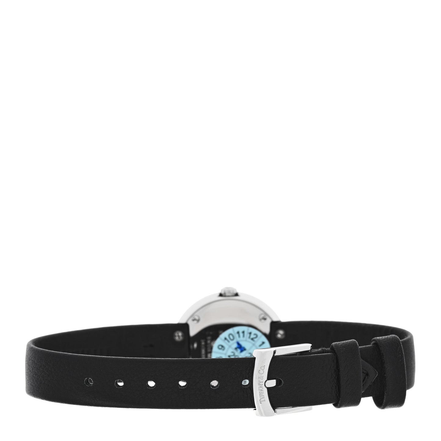 Stainless Steel Calfskin Diamond Bezel 24mm Atlas 2-Hand Quartz Watch Tiffany Blue