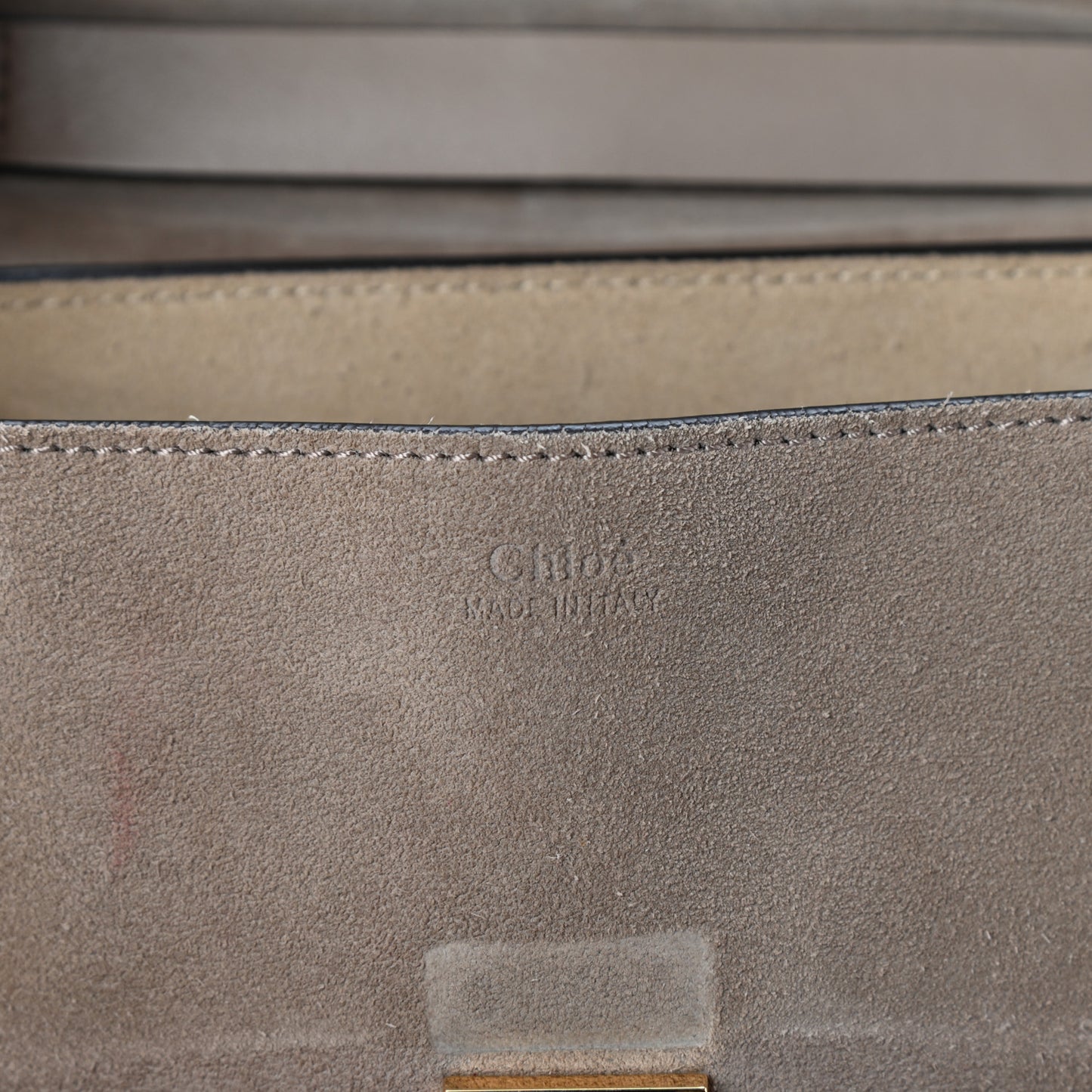 Suede Smooth Calfskin Drew Shoulder Bag Motty Grey