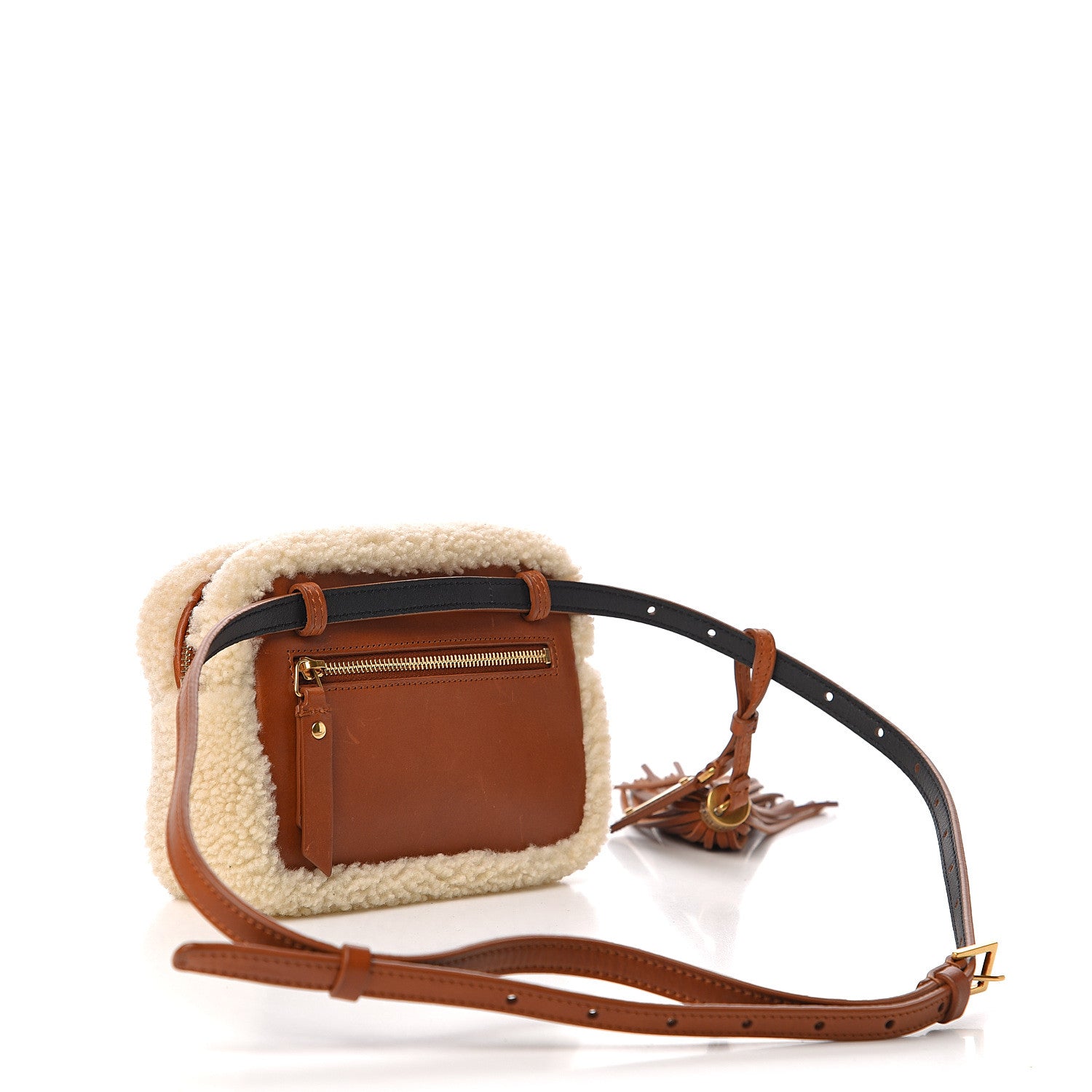 Saint Laurent Shearling Monogram Lou Belt Bag Beige 2 of 12