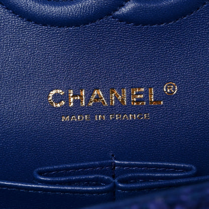 Chanel Tweed Quilted Medium Double Flap Blue 5 of 10