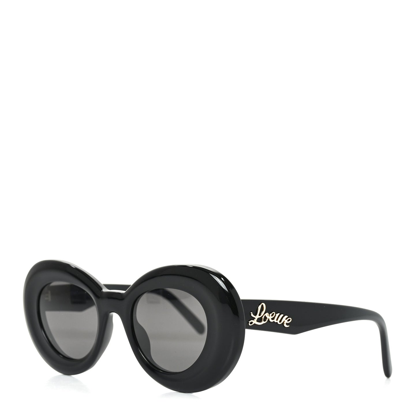 Acetate Curvy Round Sunglasses LW40112I Black