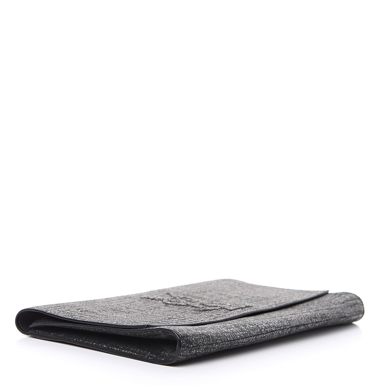 Saint Laurent Metallic Textured Large Belle De Jour Clutch Dark Silver 4 of 8