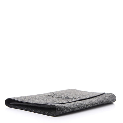 Saint Laurent Metallic Textured Large Belle De Jour Clutch Dark Silver 4 of 8