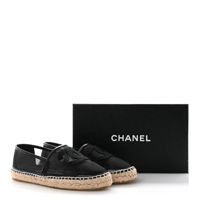 Chanel Mesh Grosgrain CC Espadrilles 38 Black 11 of 11