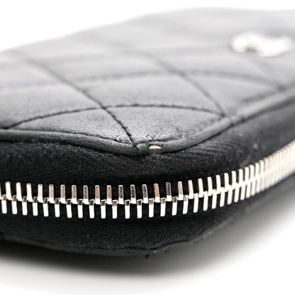 Chanel Lambskin Quilted Large Gusset Zip Around Wallet Black 10 of 11
