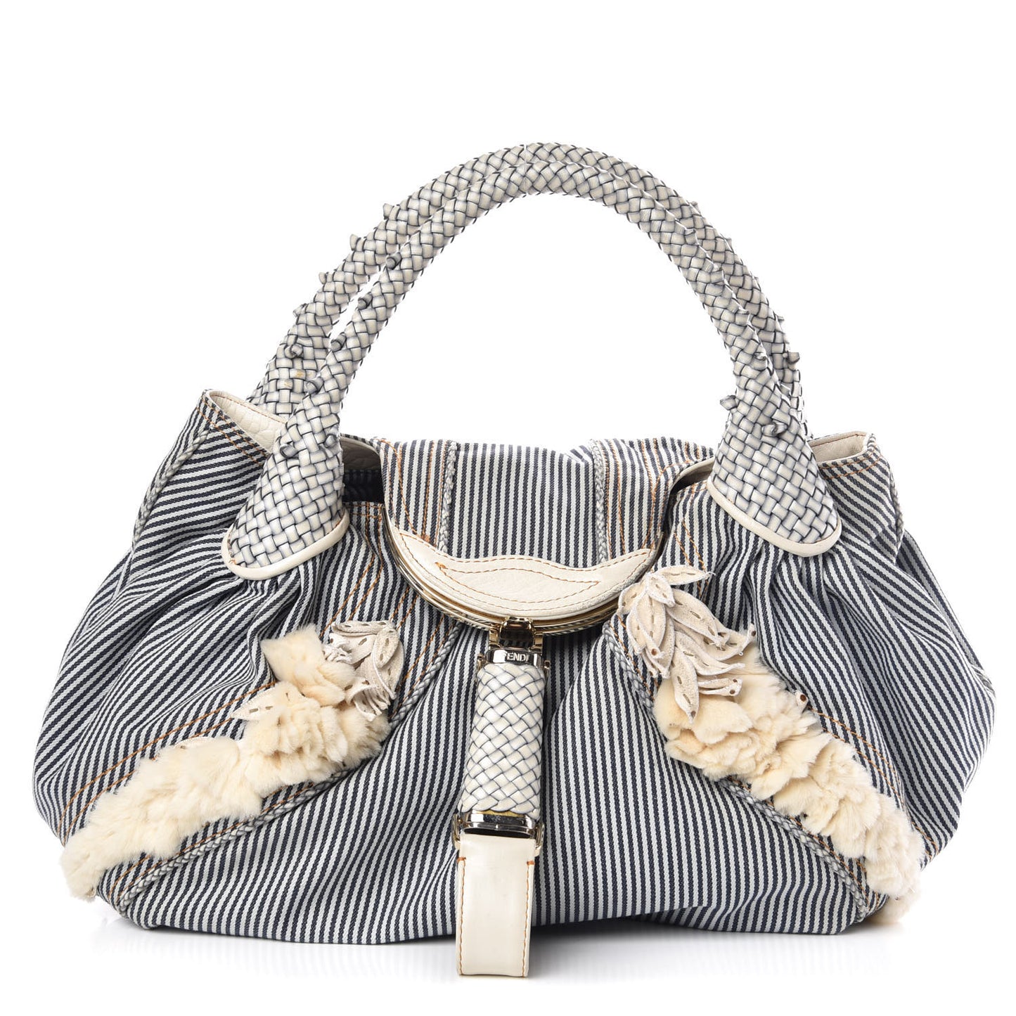 Denim Fur Striped Spy Blue