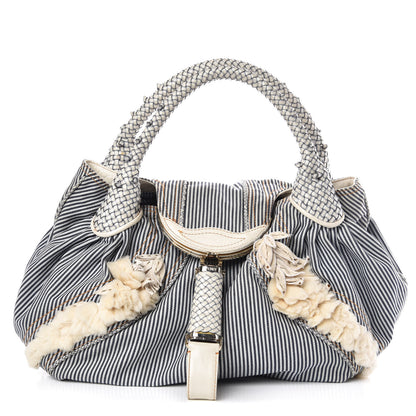 Fendi Denim Fur Striped Spy Blue 1 of 13