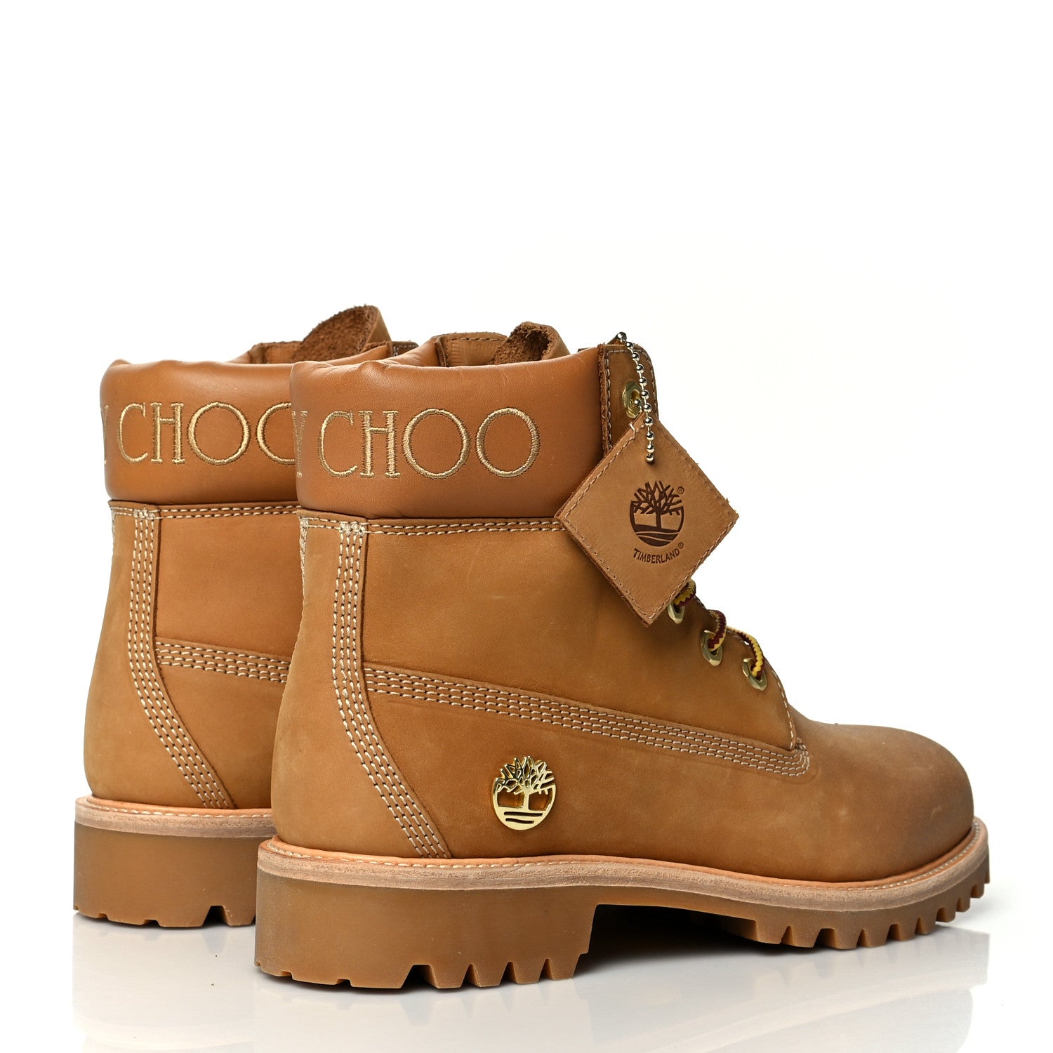 Jimmy Choo X TIMBERLAND Nubuck Glitter Ankle Boots 10 Wheat 4 of 6