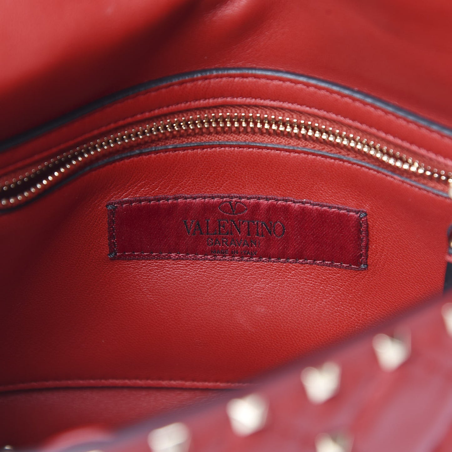 Nappa Medium Rockstud Spike Shoulder Bag Rosso Valentino