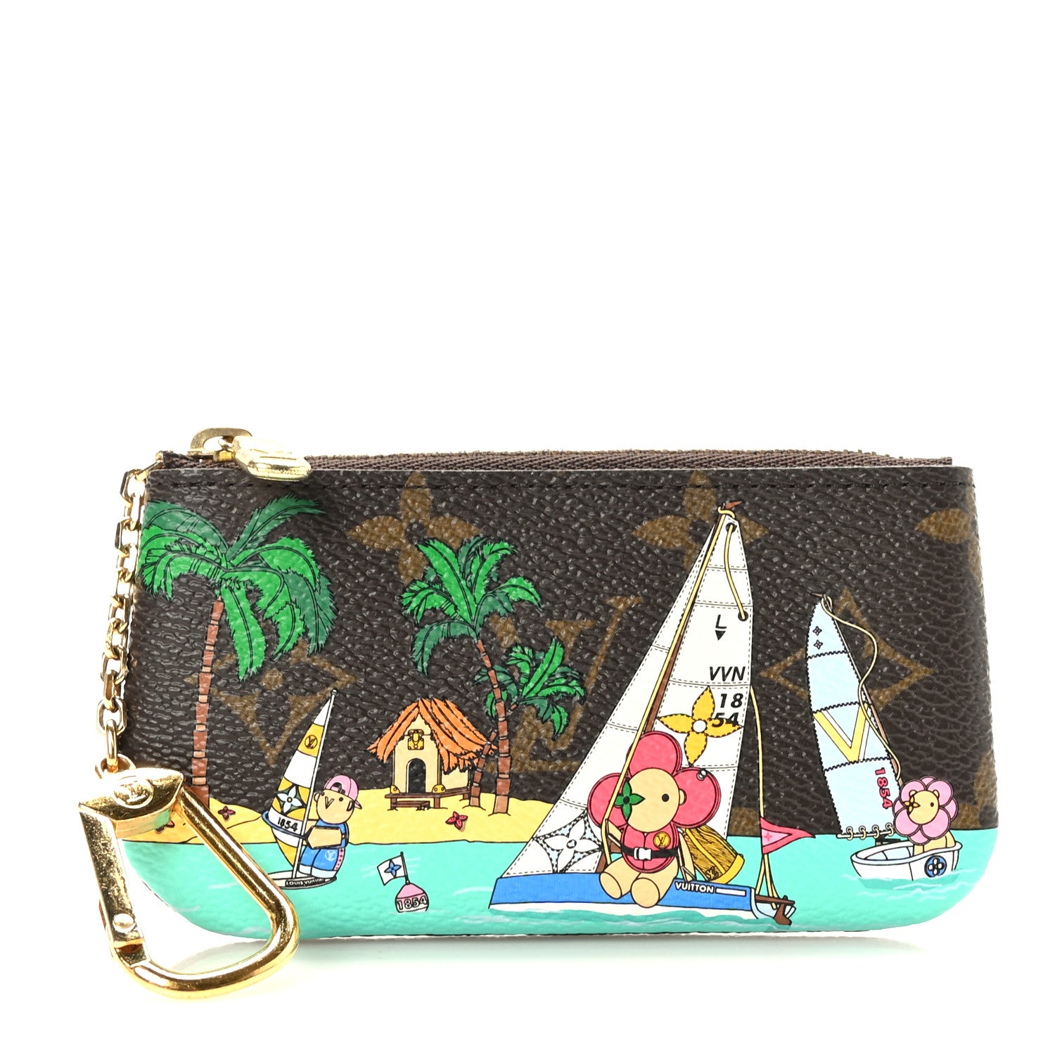 Louis Vuitton Monogram 2023 Christmas Animation Sailing Vivienne Key Pouch Dragonfruit Pink 1 of 7