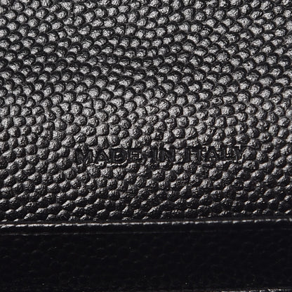 Saint Laurent Grain De Poudre Matelasse Chevron Small Monogram Envelope Wallet Black 7 of 7