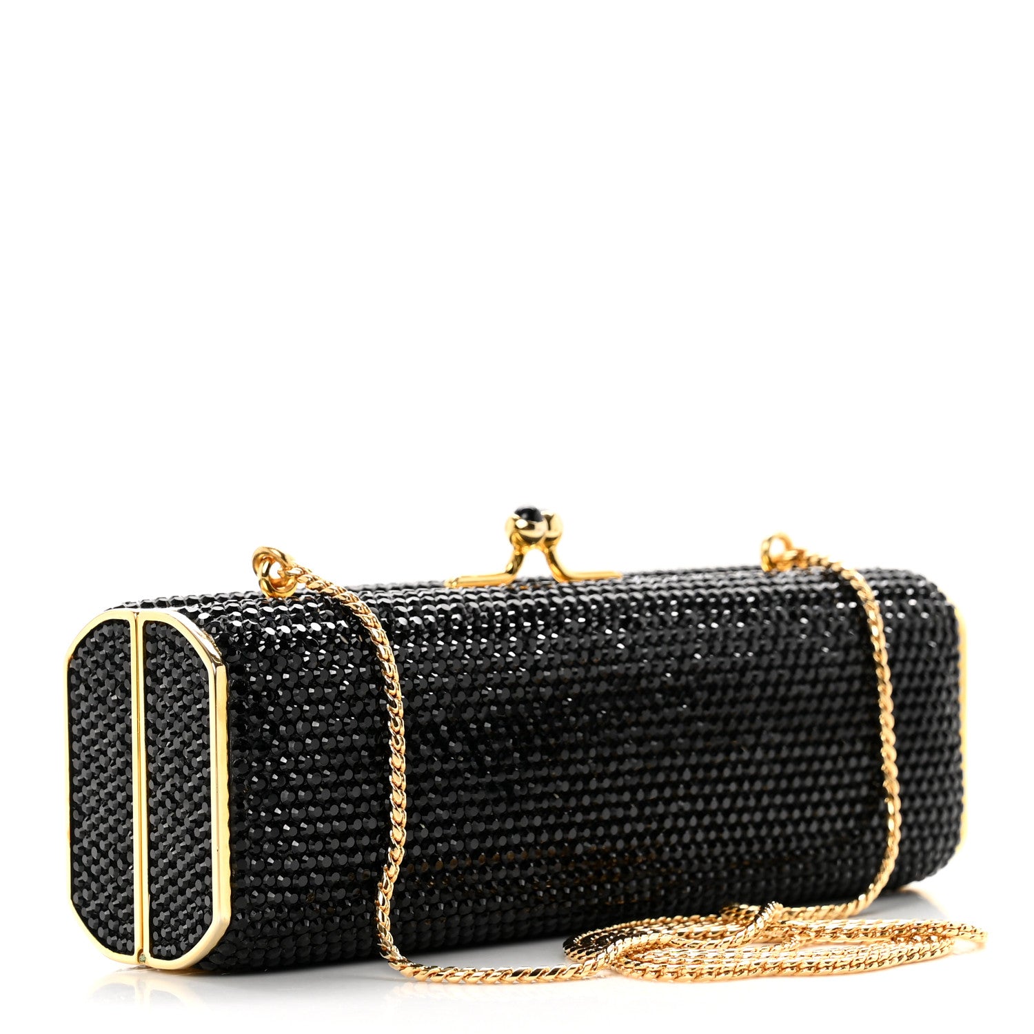 Judith Leiber Swarovski Crystal Minaudiere Clutch Black 2 of 6