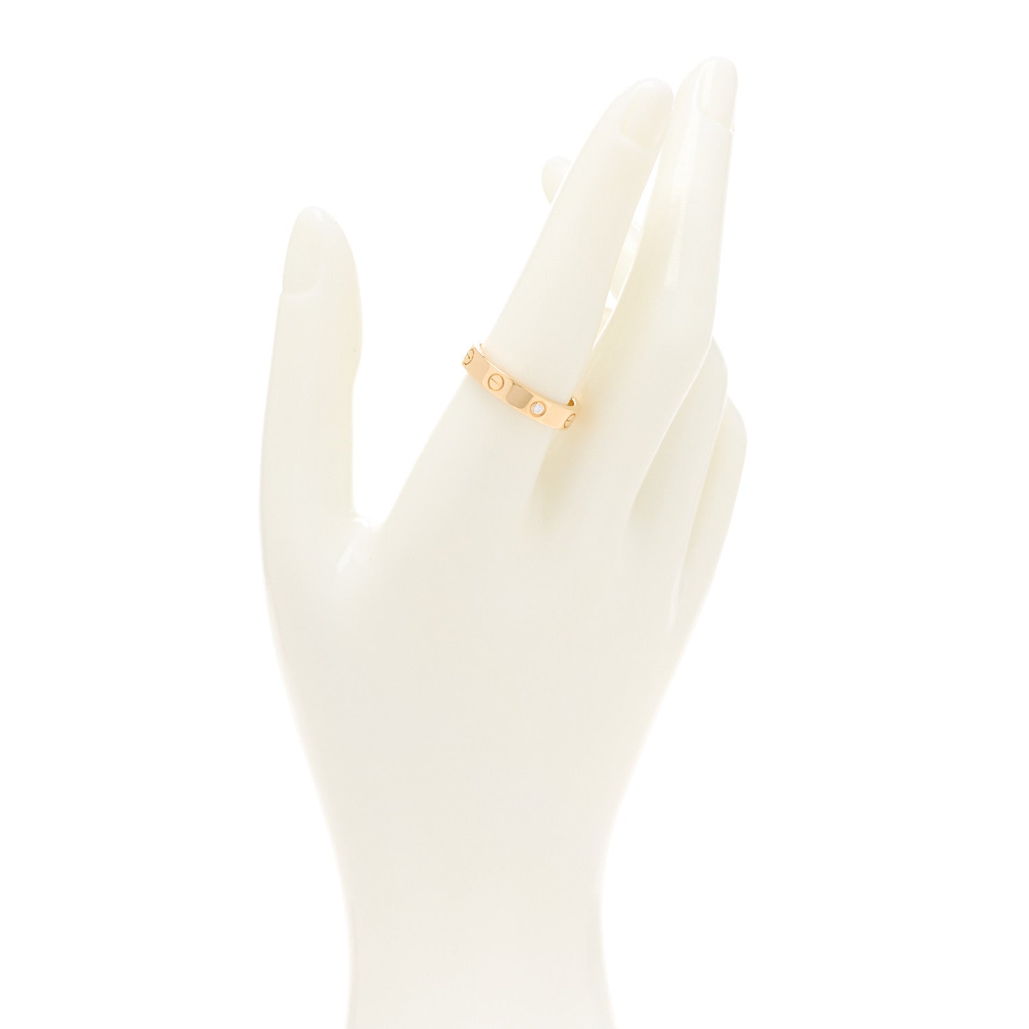 Cartier 18K Yellow Gold Diamond 4mm LOVE Wedding Band Ring 57 8 2 of 5