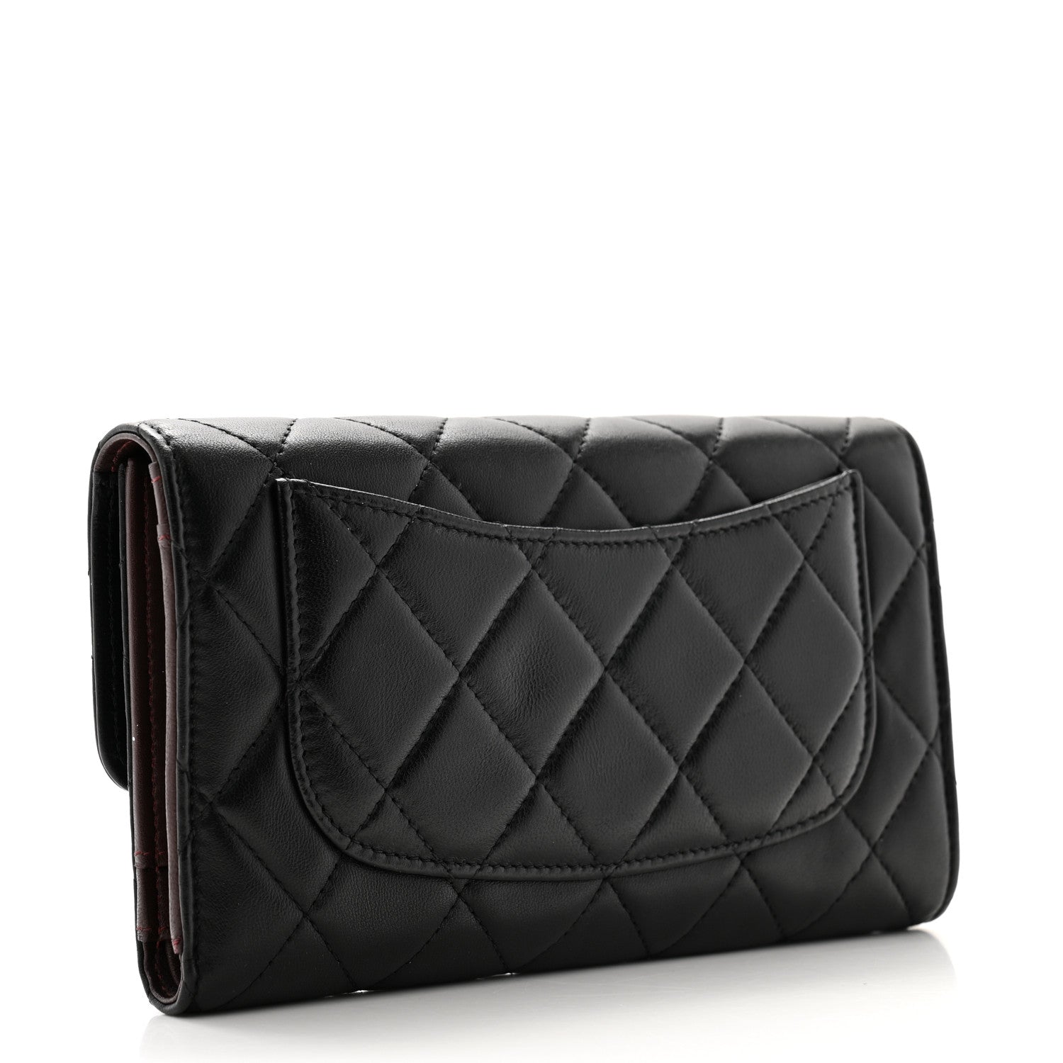 Chanel Lambskin Quilted Large Flap Wallet Black 3 of 10