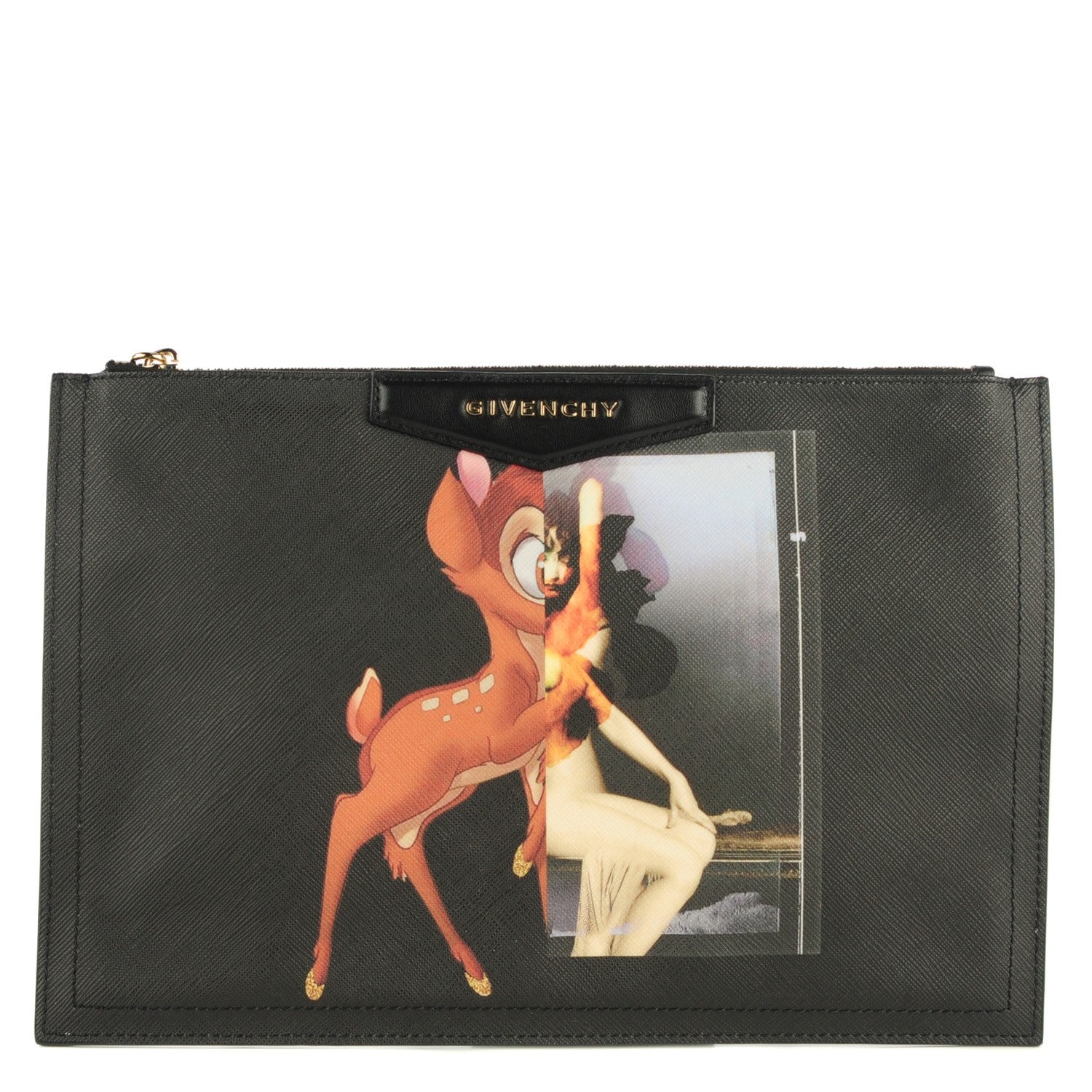 Givenchy Textured Coated Canvas Bambi Print Medium Cosmetic Pouch 1 of 7