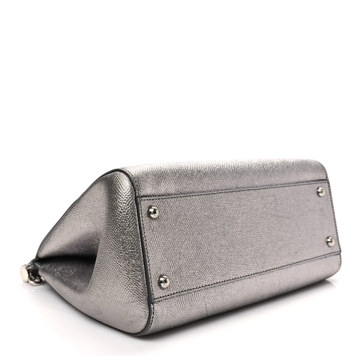 Metallic Dauphine Medium Miss Sicily Satchel Silver