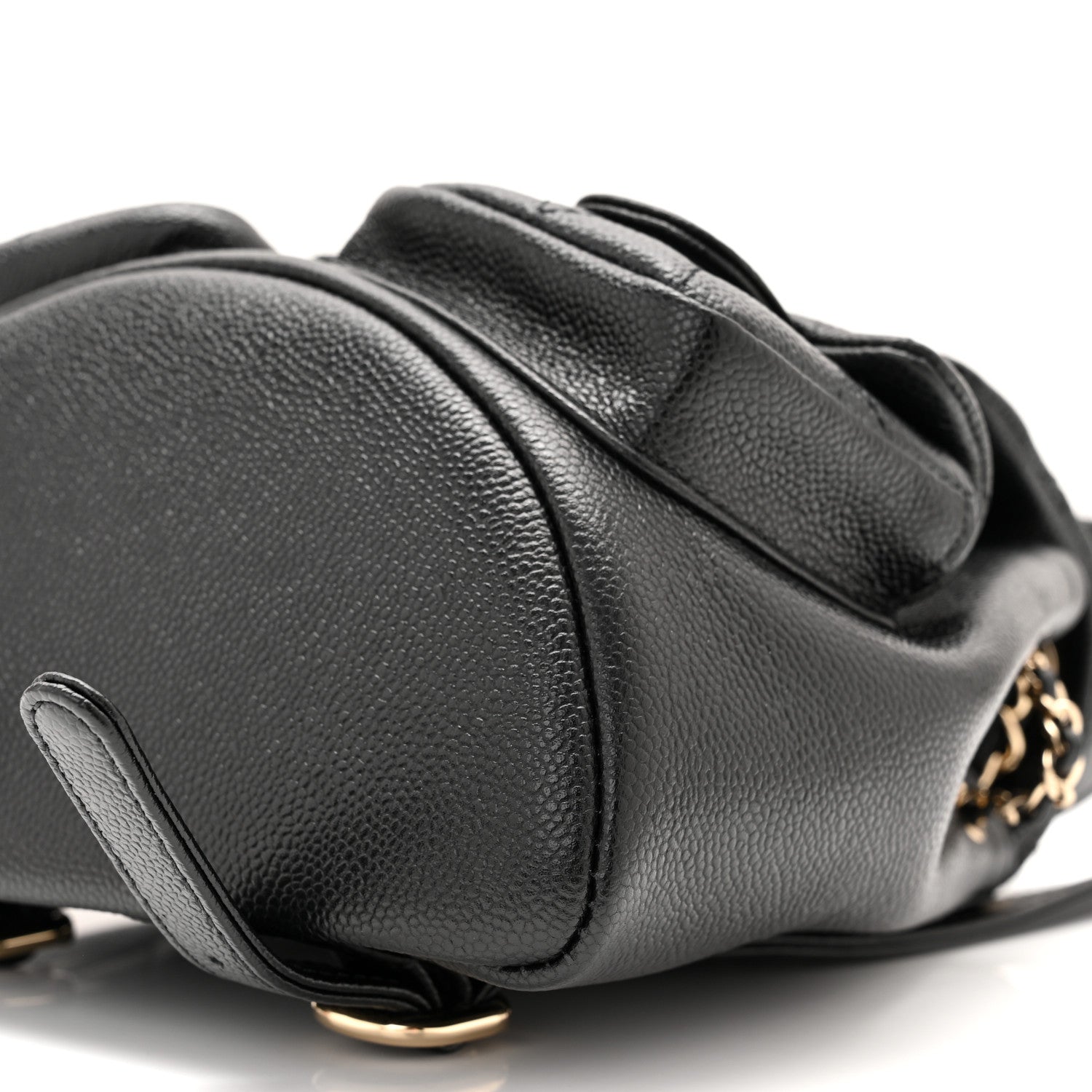 Chanel Shiny Caviar Quilted Small Duma Pockets Drawstring Backpack Black 10 of 10
