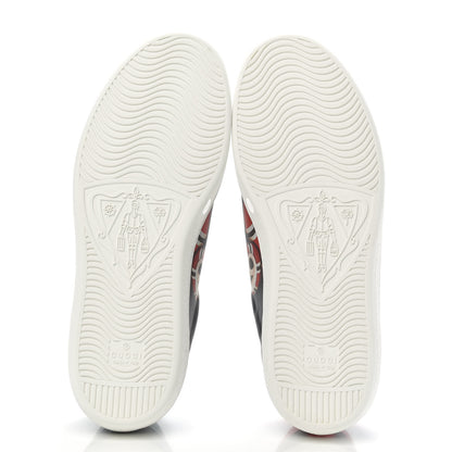 Gucci Calfskin Kingsnake Mens Ace Sneakers 8 Black Multicolor 5 of 11