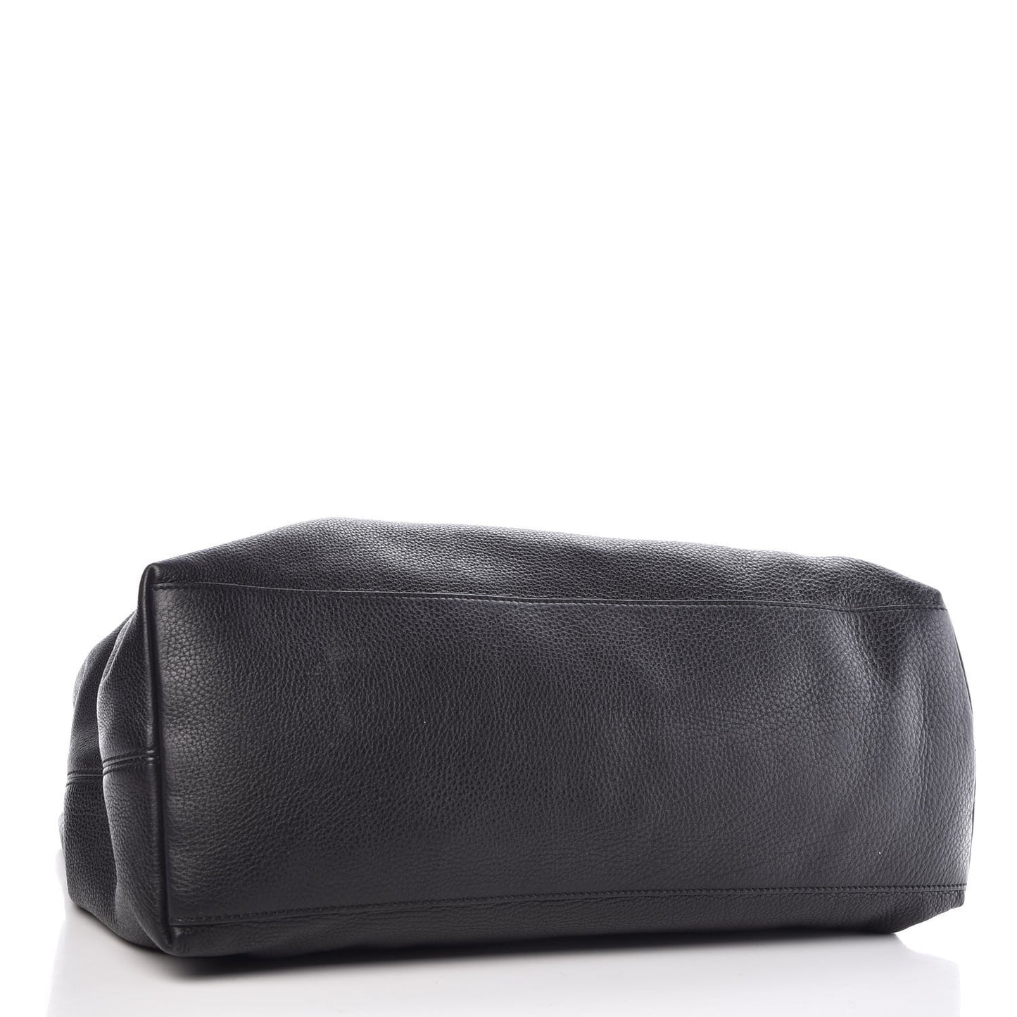 Pebbled Calfskin Large Soho Chain Shoulder Bag Black