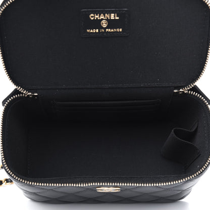 Chanel Lambskin Quilted Small Top Handle Vanity Case With Chain Black 6 of 12