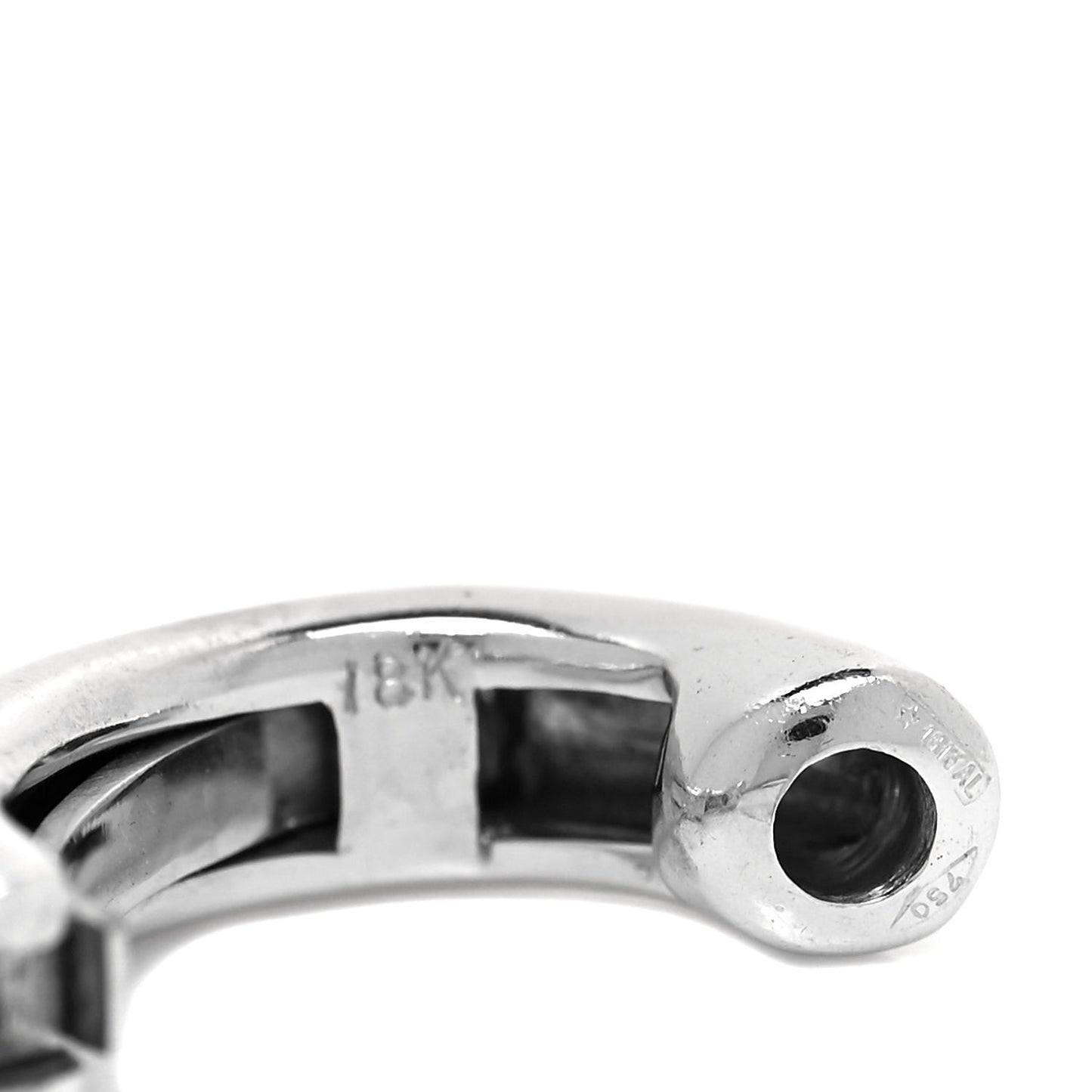 18K White Gold Diamond Huggie Hoop Earrings