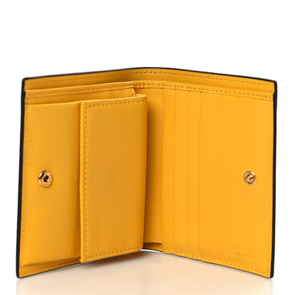 Fendi X SARAH COLEMAN Vitello Liberty Ceylon F is Fendi Micro FF Vertigo Embossed Compact Bi-Fold Wallet Mimosa White 5 of 9