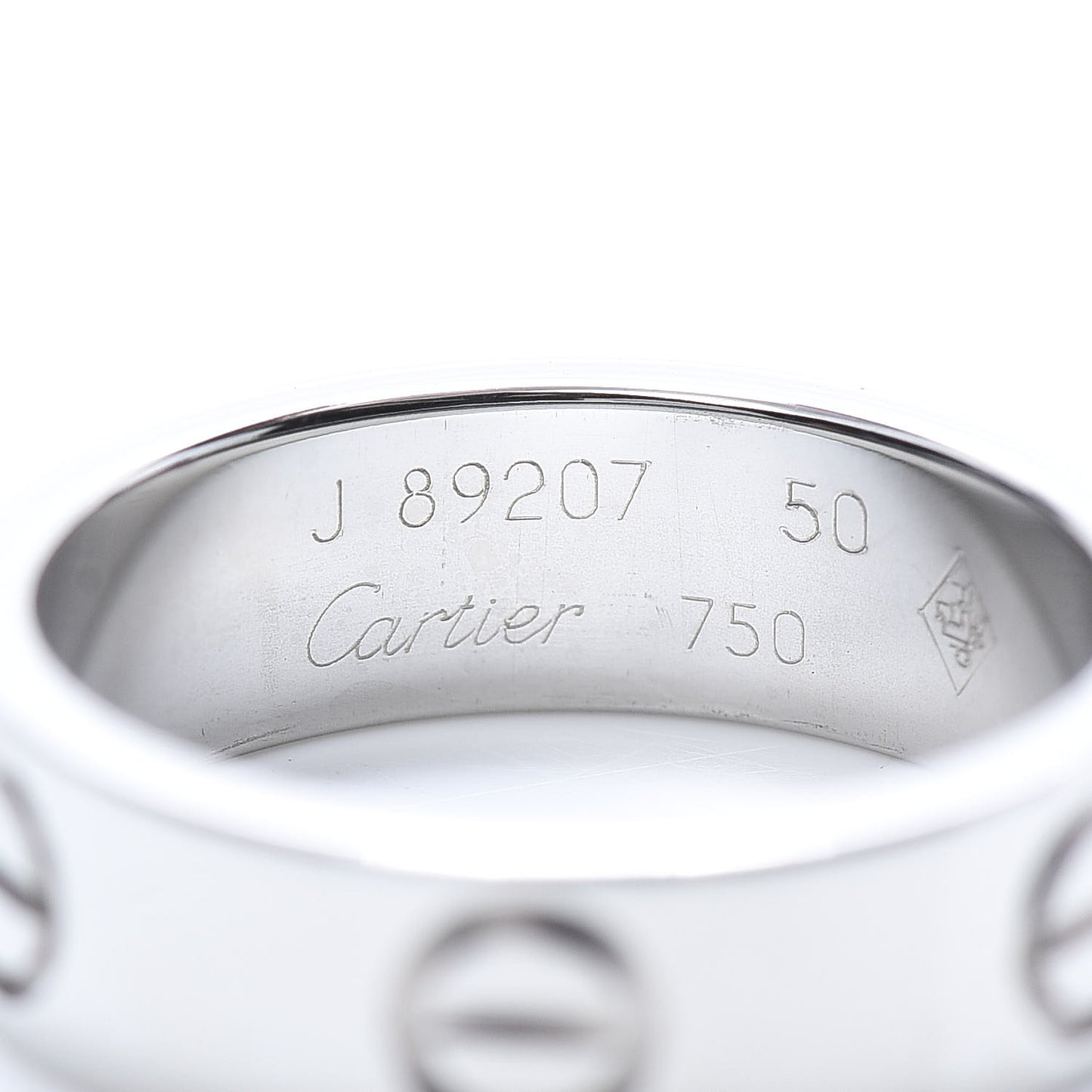 18K White Gold 5.5mm LOVE Ring 50 5.25