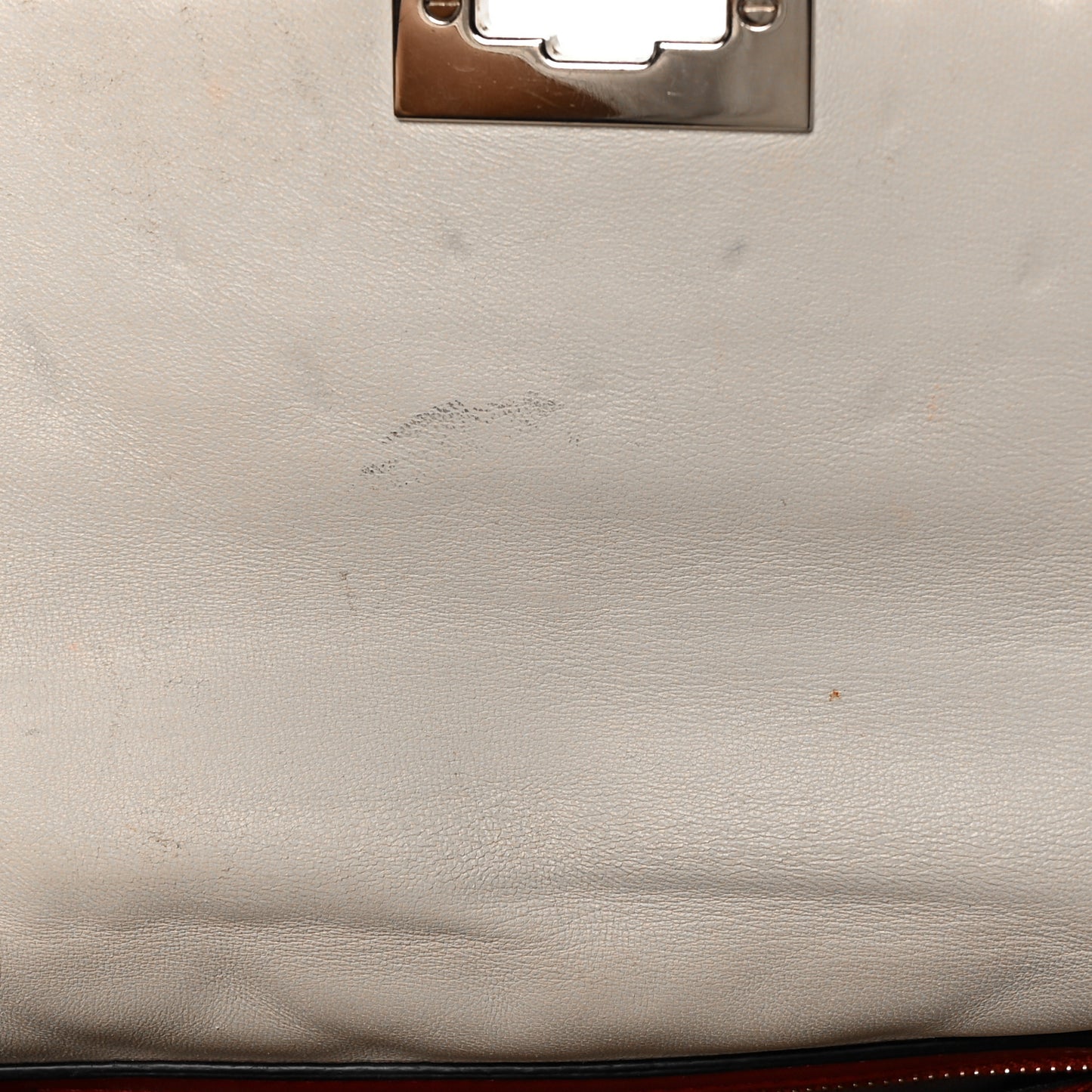 Grained Calfskin Medium Rockstud Spike Shoulder Bag Light Ivory