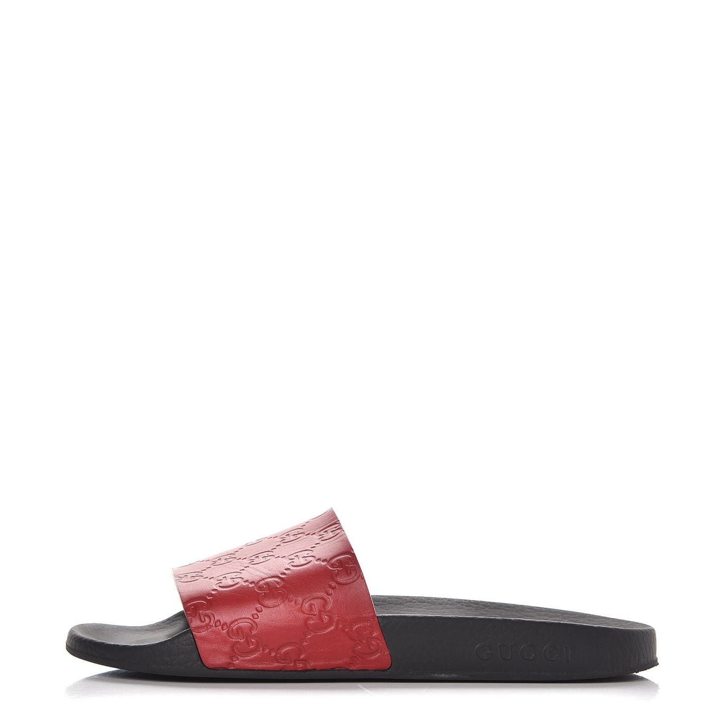 Guccissima Signature Womens Slide Sandals 39 Hibiscus Red