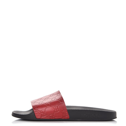 Gucci Guccissima Signature Womens Slide Sandals 39 Hibiscus Red 1 of 11