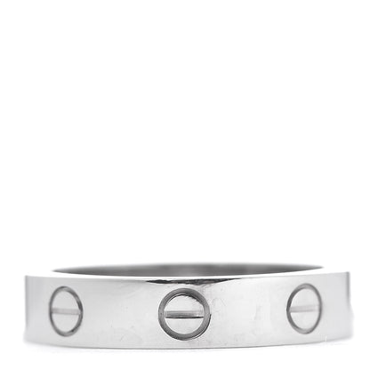 Cartier 18K White Gold Diamond 4mm LOVE Wedding Band Ring 52 6 3 of 6