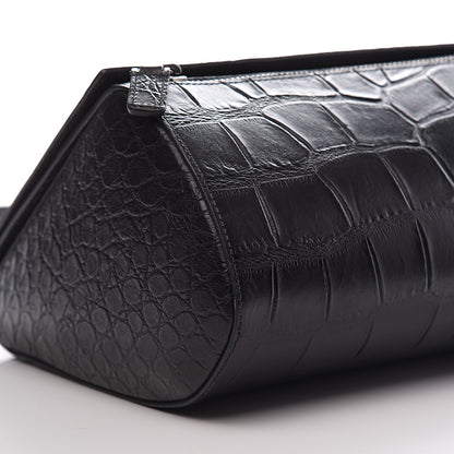 Givenchy Calfskin Crocodile Embossed Medium Pandora Box Crossbody Bag Black 7 of 9