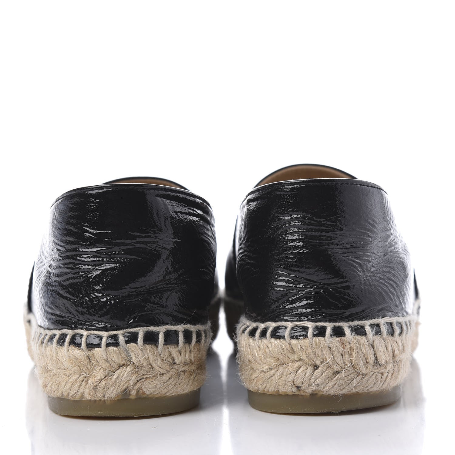 Chanel Lambskin CC Espadrilles 37 Black SIlver 7 of 10
